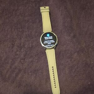 Samsung Galaxy Watch with Beige Leather Strap Classic 6